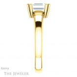 Emerald Cut Forever One Moissanite Engagement Ring #GTJ987-emerald-fb-y 3 Emerald Cut Forever Brilliant Moissanite Engagement Ring #GTJ987-emerald-fb-y