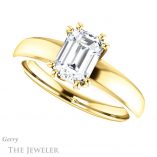 Emerald Cut Forever One Moissanite Engagement Ring #GTJ987-emerald-fb-y 5 Emerald Cut Forever Brilliant Moissanite Engagement Ring #GTJ987-emerald-fb-y