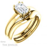 Emerald Cut Forever One Moissanite Engagement Ring #GTJ987-emerald-fb-y 6 Emerald Cut Forever Brilliant Moissanite Engagement Ring #GTJ987-emerald-fb-y