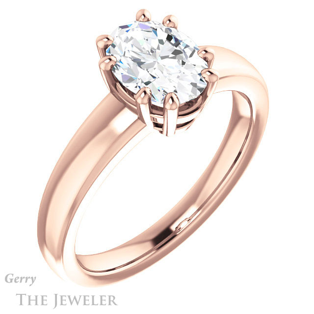 Oval Shaped Forever One Moissanite Engagement Ring #GTJ987-oval-fo-r 4 Oval Shaped Forever One Moissanite Engagement Ring #GTJ987-oval-fo-r