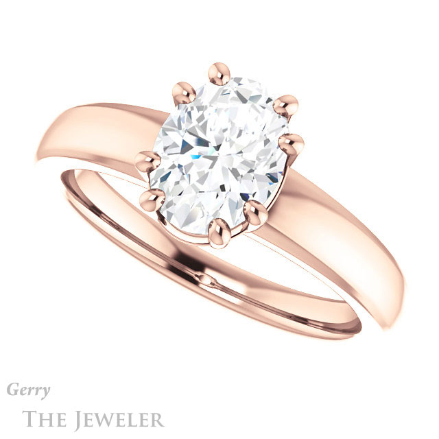 Oval Shaped Forever One Moissanite Engagement Ring #GTJ987-oval-fo-r 5 Oval Shaped Forever One Moissanite Engagement Ring #GTJ987-oval-fo-r