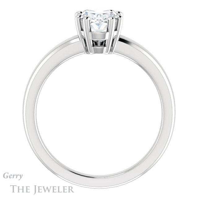 Oval Shaped Forever One Moissanite Engagement Ring #GTJ987-oval-fo-w