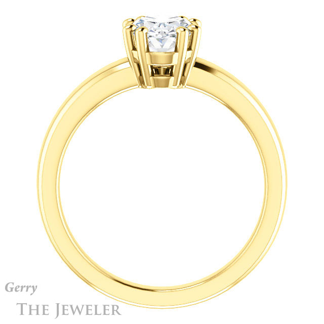 Oval Shaped Forever One Moissanite Engagement Ring #GTJ987-oval-fo-y 2 Oval Shaped Forever One Moissanite Engagement Ring #GTJ987-oval-fo-y