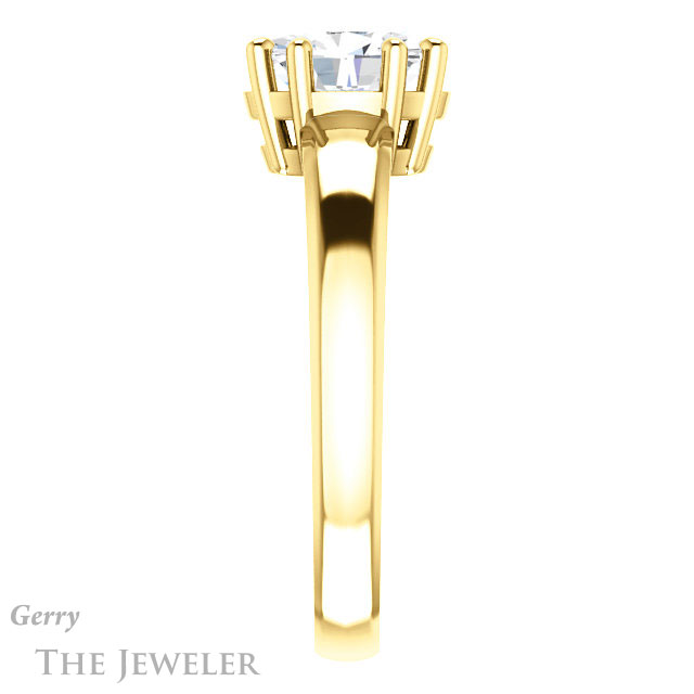 Oval Shaped Forever One Moissanite Engagement Ring #GTJ987-oval-fo-y 3 Oval Shaped Forever One Moissanite Engagement Ring #GTJ987-oval-fo-y