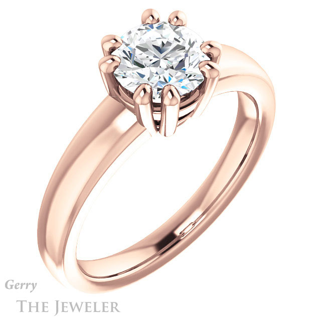 Round Cut Forever One Moissanite Engagement Ring #GTJ987-round-fo-r 4 Round Cut Forever One Moissanite Engagement Ring #GTJ987-round-fo-r