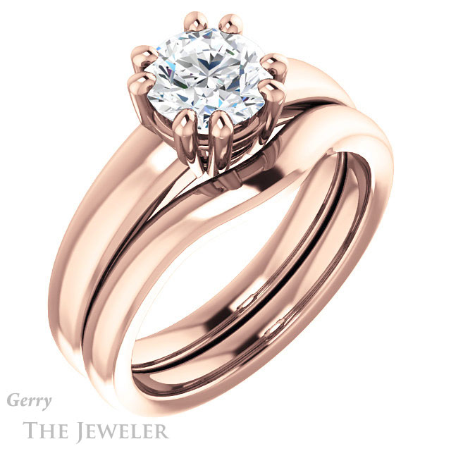Round Cut Forever One Moissanite Engagement Ring #GTJ987-round-fo-r 6 Round Cut Forever One Moissanite Engagement Ring #GTJ987-round-fo-r