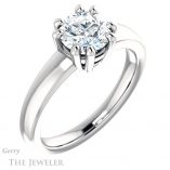 Round Cut Forever One Moissanite Engagement Ring #GTJ987-round-fo-w
