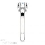 Round Cut Forever One Moissanite Engagement Ring #GTJ987-round-fo-w