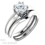 Round Cut Forever One Moissanite Engagement Ring #GTJ987-round-fo-w