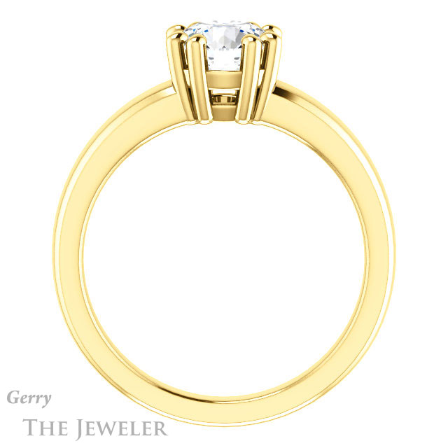Round Cut Forever One Moissanite Engagement Ring #GTJ987-round-fo-y