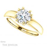 Round Cut Forever One Moissanite Engagement Ring #GTJ987-round-fo-y
