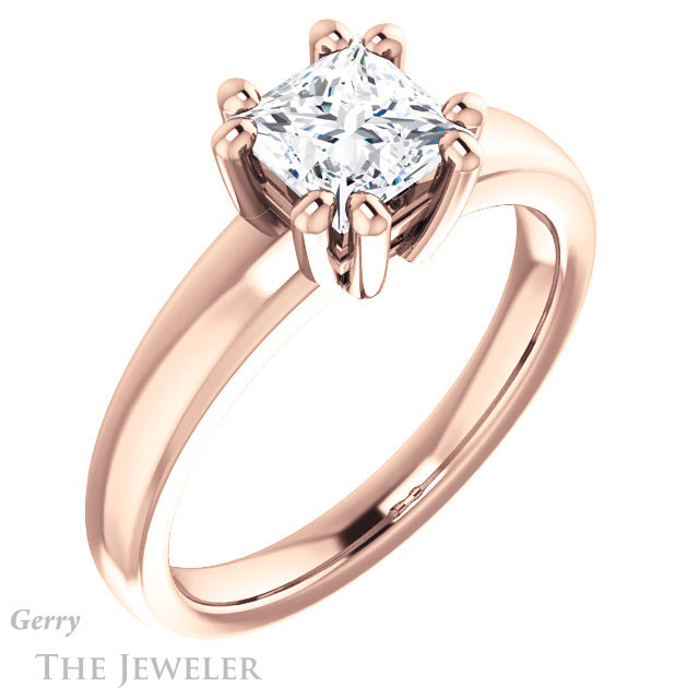 Princess Cut Forever One Moissanite Engagement Ring #GTJ987-square-fo-r 4 Princess Cut Forever One Moissanite Engagement Ring #GTJ987-square-fo-r
