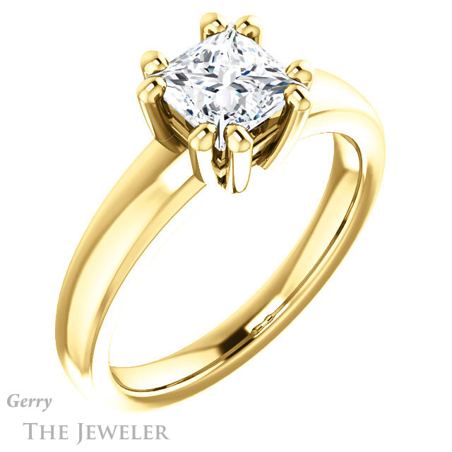 Princess Cut Forever One Moissanite Engagement Ring #GTJ987-square-fo-y 4 Princess Cut Forever One Moissanite Engagement Ring #GTJ987-square-fo-y