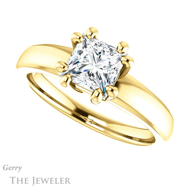 Princess Cut Forever One Moissanite Engagement Ring #GTJ987-square-fo-y 5 Princess Cut Forever One Moissanite Engagement Ring #GTJ987-square-fo-y
