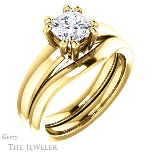 Princess Cut Forever One Moissanite Engagement Ring #GTJ987-square-fo-y 6 Princess Cut Forever One Moissanite Engagement Ring #GTJ987-square-fo-y