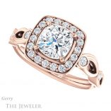 Cushion Cut Forever One Moissanite Engagement Ring #GTJ988-cushion-fo-r