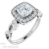 Cushion Cut Forever One Moissanite Engagement Ring #GTJ988-cushion-fo-w
