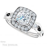 Cushion Cut Forever One Moissanite Engagement Ring #GTJ988-cushion-fo-w