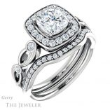 Cushion Cut Forever One Moissanite Engagement Ring #GTJ988-cushion-fo-w