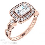 Emerald Cut Forever One Moissanite Engagement Ring #GTJ988-emerald-fb-r 4 Emerald Cut Forever Brilliant Moissanite Engagement Ring #GTJ988-emerald-fb-r