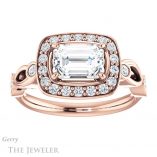 Emerald Cut Forever One Moissanite Engagement Ring #GTJ988-emerald-fb-r 1 Emerald Cut Forever Brilliant Moissanite Engagement Ring #GTJ988-emerald-fb-r