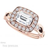 Emerald Cut Forever One Moissanite Engagement Ring #GTJ988-emerald-fb-r 5 Emerald Cut Forever Brilliant Moissanite Engagement Ring #GTJ988-emerald-fb-r