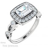 Emerald Cut Forever Brilliant Moissanite Engagement Ring #GTJ988-emerald-fb-w