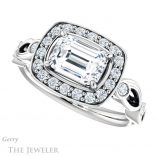 Emerald Cut Forever Brilliant Moissanite Engagement Ring #GTJ988-emerald-fb-w