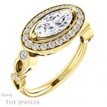 Marquise Cut Forever One Moissanite Engagement Ring #GTJ988-marquise-fb-y 4 Marquise Cut Forever Brilliant Moissanite Engagement Ring #GTJ988-marquise-fb-y