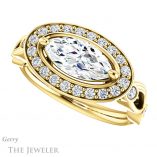Marquise Cut Forever One Moissanite Engagement Ring #GTJ988-marquise-fb-y 5 Marquise Cut Forever Brilliant Moissanite Engagement Ring #GTJ988-marquise-fb-y