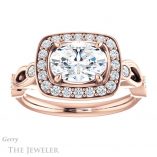 Oval Shaped Forever One Moissanite Engagement Ring #GTJ988-oval-fo-r