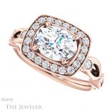 Oval Shaped Forever One Moissanite Engagement Ring #GTJ988-oval-fo-r