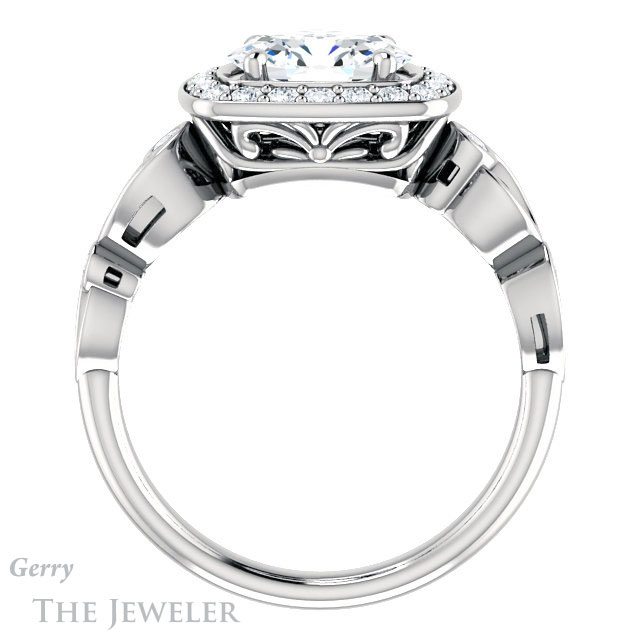 Oval Shaped Forever One Moissanite Engagement Ring #GTJ988-oval-fo-w 2 Oval Shaped Forever One Moissanite Engagement Ring #GTJ988-oval-fo-w