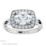 Oval Shaped Forever One Moissanite Engagement Ring #GTJ988-oval-fo-w 1 Oval Shaped Forever One Moissanite Engagement Ring #GTJ988-oval-fo-w