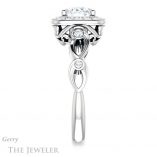 Oval Shaped Forever One Moissanite Engagement Ring #GTJ988-oval-fo-w 3 Oval Shaped Forever One Moissanite Engagement Ring #GTJ988-oval-fo-w