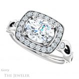 Oval Shaped Forever One Moissanite Engagement Ring #GTJ988-oval-fo-w 5 Oval Shaped Forever One Moissanite Engagement Ring #GTJ988-oval-fo-w