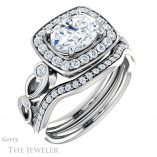 Oval Shaped Forever One Moissanite Engagement Ring #GTJ988-oval-fo-w 6 Oval Shaped Forever One Moissanite Engagement Ring #GTJ988-oval-fo-w