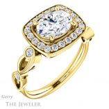 Oval Shaped Forever One Moissanite Engagement Ring #GTJ988-oval-fo-y 4 Oval Shaped Forever One Moissanite Engagement Ring #GTJ988-oval-fo-y
