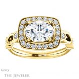 Oval Shaped Forever One Moissanite Engagement Ring #GTJ988-oval-fo-y 1 Oval Shaped Forever One Moissanite Engagement Ring #GTJ988-oval-fo-y