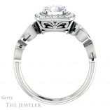 Round Cut Forever One Moissanite Engagement Ring #GTJ988-round-fo-w