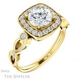 Round Cut Forever One Moissanite Engagement Ring #GTJ988-round-fo-y