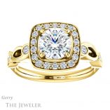 Round Cut Forever One Moissanite Engagement Ring #GTJ988-round-fo-y