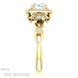 Round Cut Forever One Moissanite Engagement Ring #GTJ988-round-fo-y