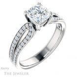 Cushion Cut Forever One Moissanite Engagement Ring #GTJ991-cushion-fo-w