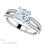 Cushion Cut Forever One Moissanite Engagement Ring #GTJ991-cushion-fo-w