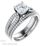 Cushion Cut Forever One Moissanite Engagement Ring #GTJ991-cushion-fo-w