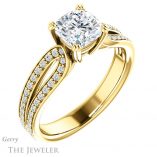 Cushion Cut Forever One Moissanite Engagement Ring #GTJ991-cushion-fo-y 4 Cushion Cut Forever One Moissanite Engagement Ring #GTJ991-cushion-fo-y