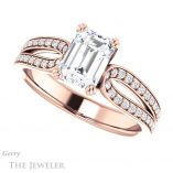 Emerald Cut Forever One Moissanite Engagement Ring #GTJ991-emerald-fb-r 5 Emerald Cut Forever Brilliant Moissanite Engagement Ring #GTJ991-emerald-fb-r