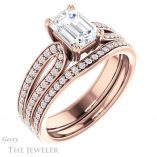 Emerald Cut Forever One Moissanite Engagement Ring #GTJ991-emerald-fb-r 6 Emerald Cut Forever Brilliant Moissanite Engagement Ring #GTJ991-emerald-fb-r