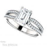 Emerald Cut Forever One Moissanite Engagement Ring #GTJ991-emerald-fb-w 5 Emerald Cut Forever Brilliant Moissanite Engagement Ring #GTJ991-emerald-fb-w